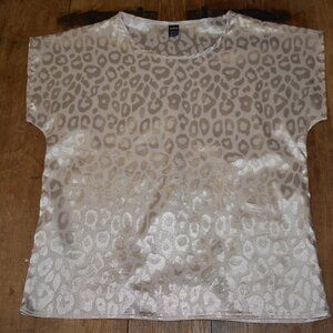 Pink leopard print blouse xs